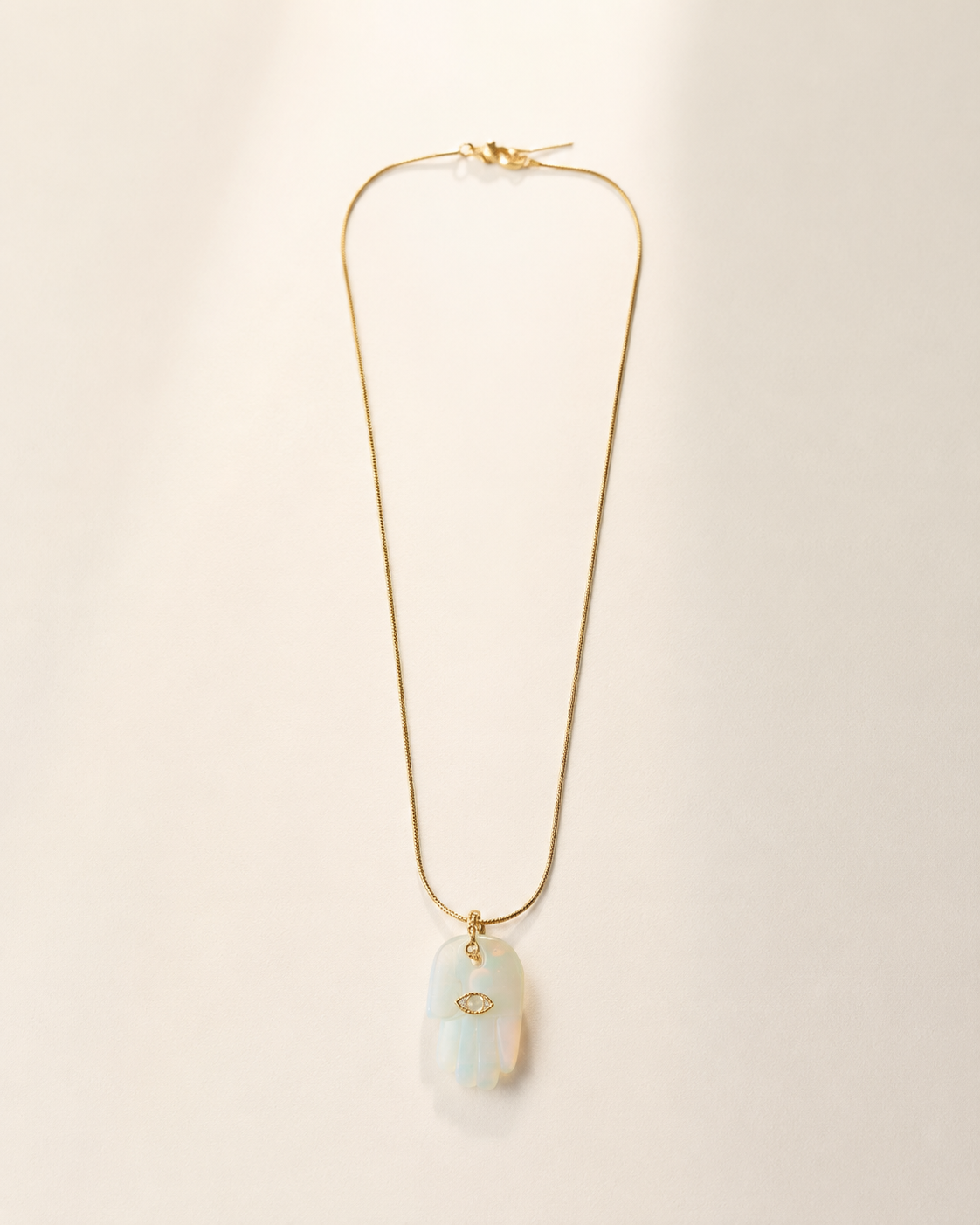 the opal hamsa necklace
