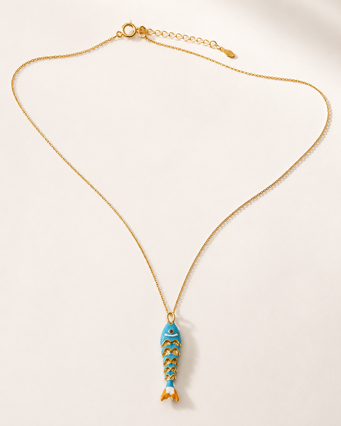 light blue sardine necklace