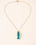 turquoise fish charm necklace