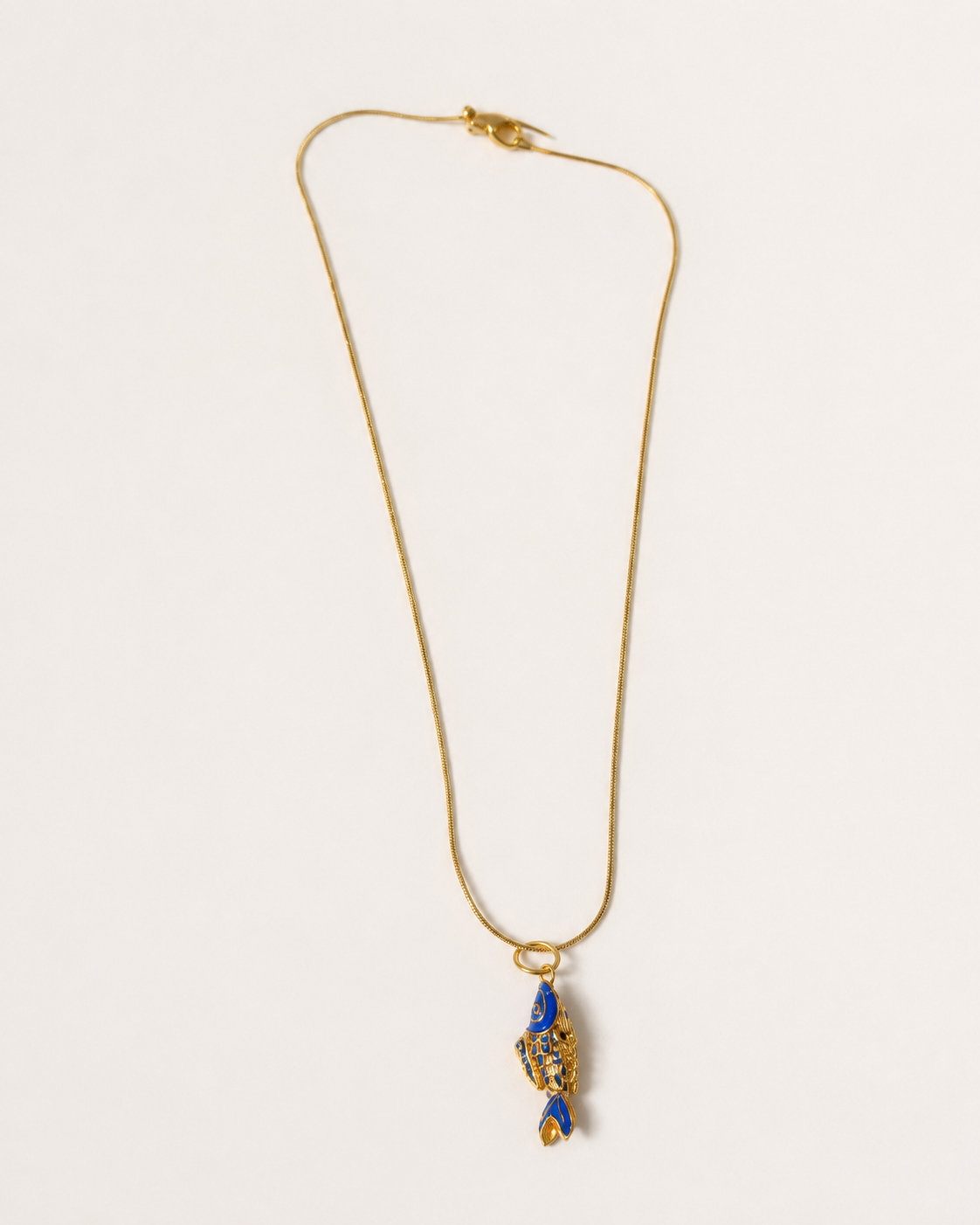 the blue koi fish necklace