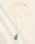 mini turquoise fish charm necklace
