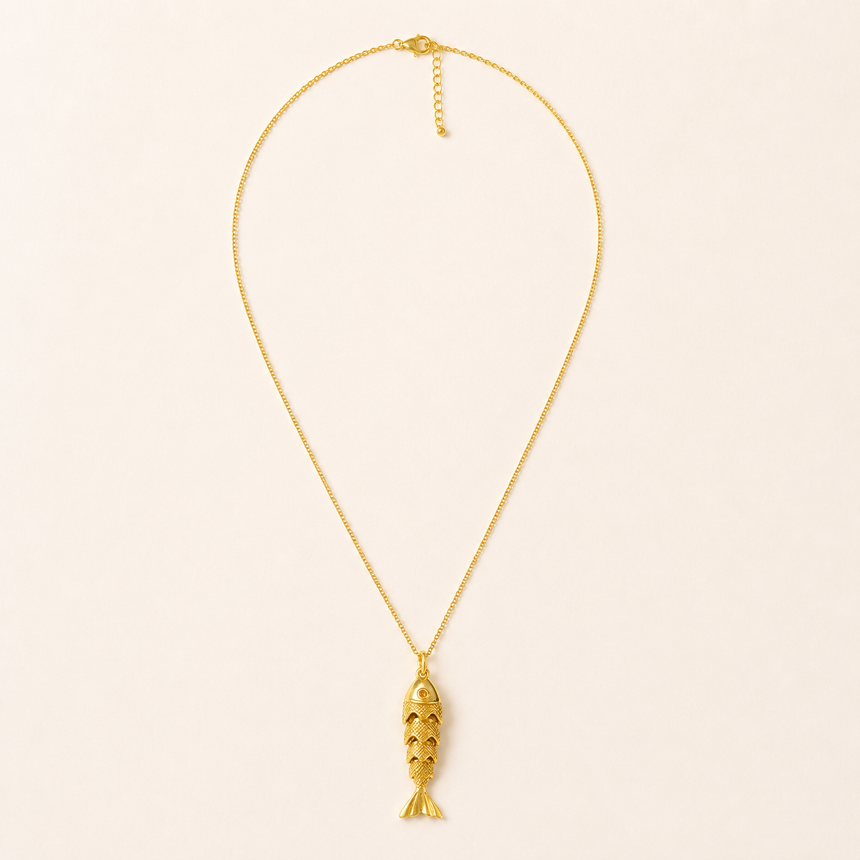 golden sardine necklace