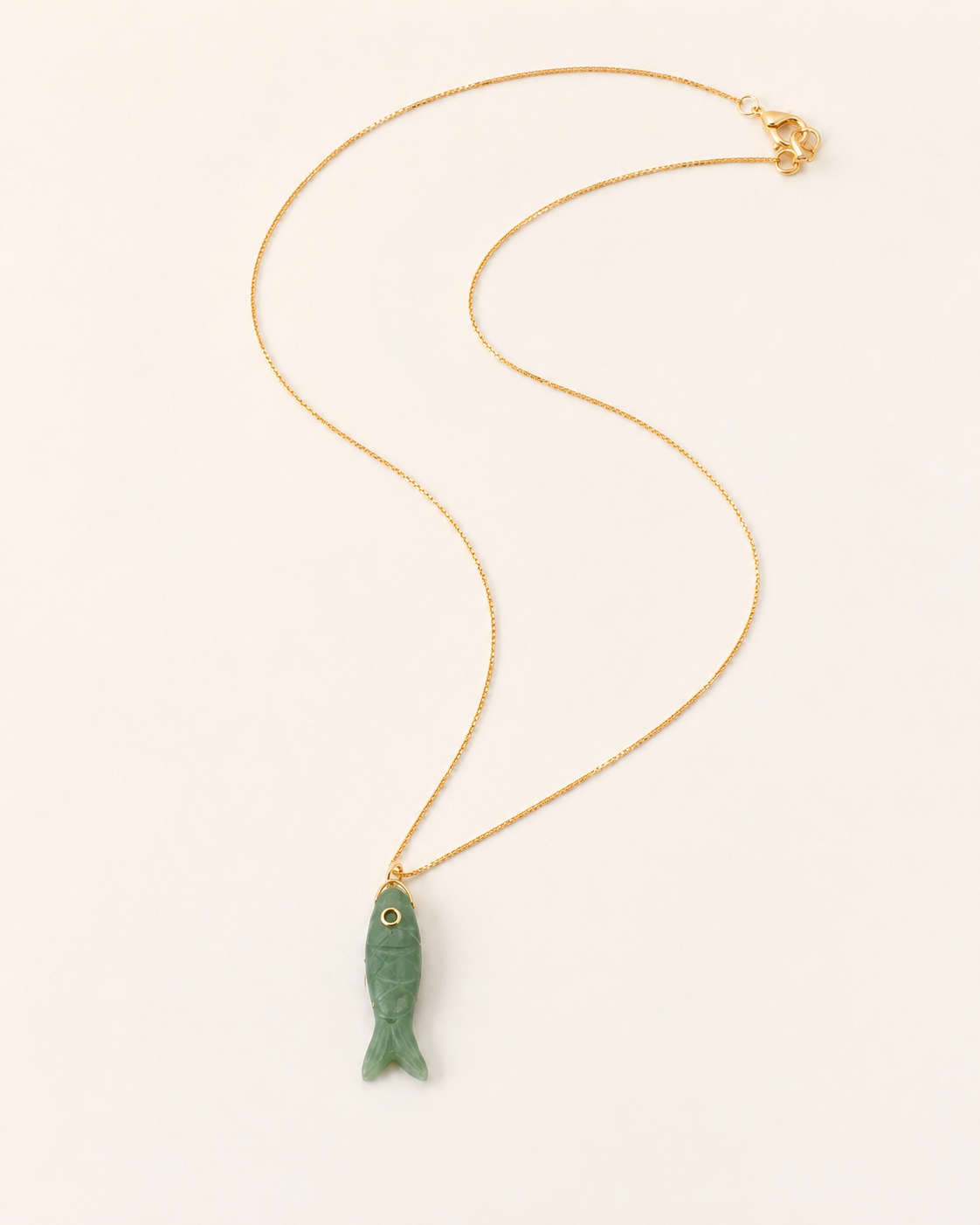 jade fish charm necklace