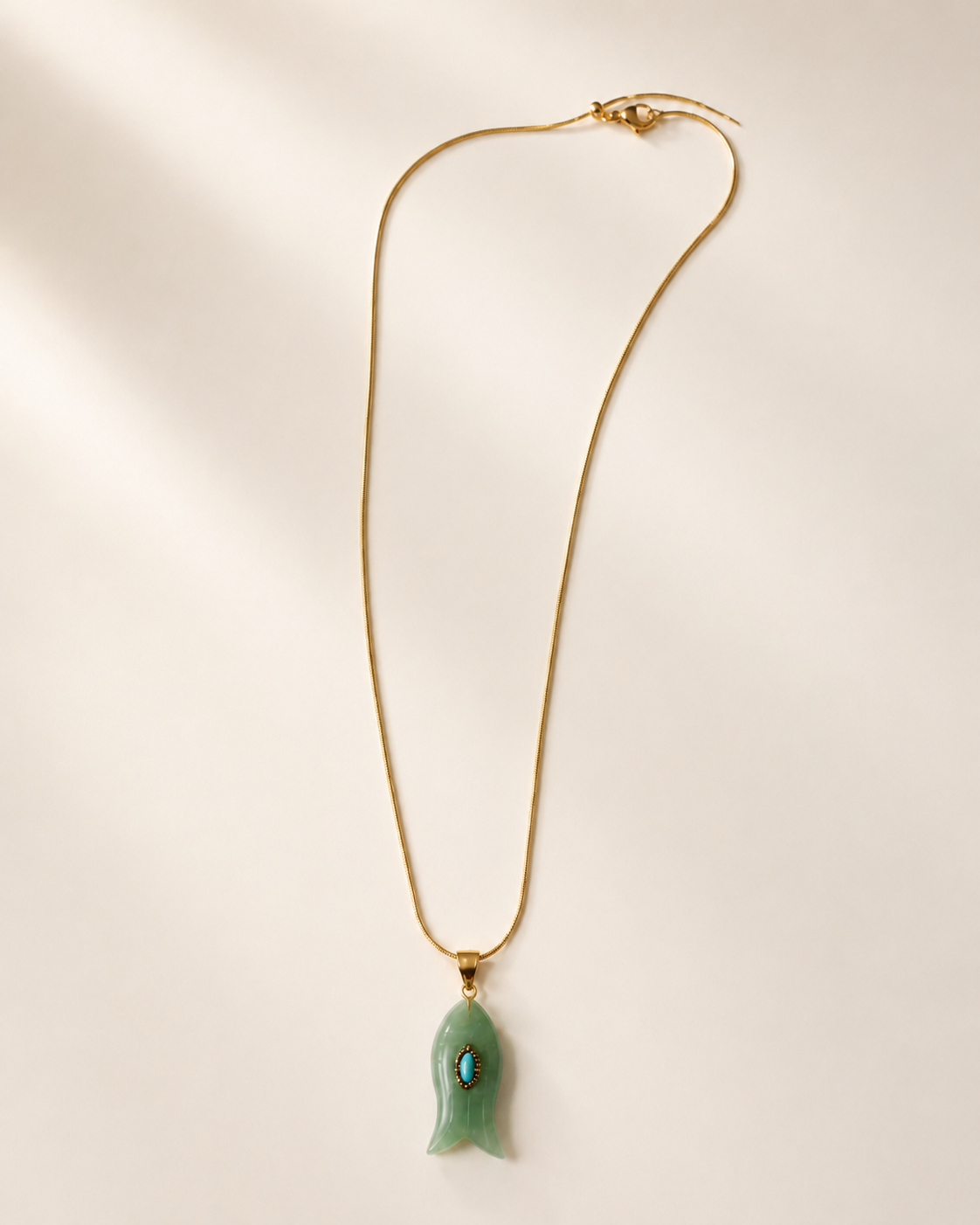 the jade duo fish necklace
