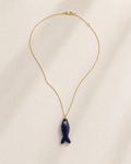 sodalite fish charm necklace