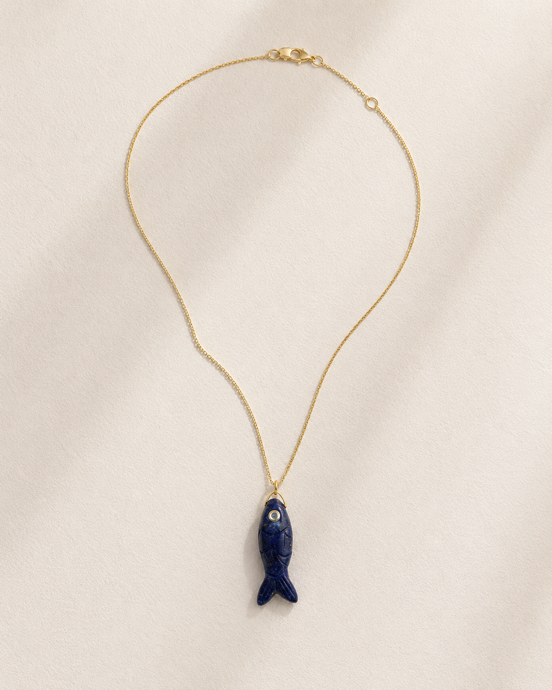sodalite fish charm necklace