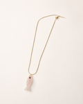 the pink quartz fish necklace